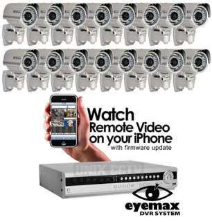 16 Camera Eyemax DVR Complete Pro Security CCTV System  
