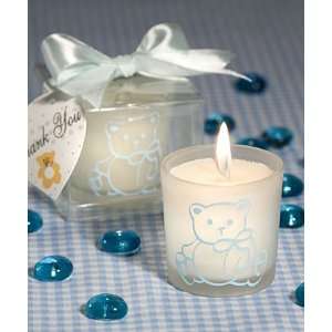   Baby Shower Favors : Baby Blue Teddy Bear Candle (1   29 items): Baby