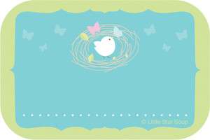 Nesting Birds Baby Shower Themed Name Tags Labels Pack of 24  