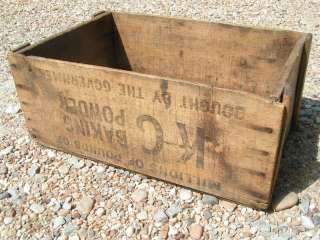 OLD KC Baking Powder Wood Box Crate WOODEN  