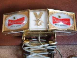   BUDWEISER BEER SIGN CASH REGISTER TOPPER BACK BAR LIGHTED CLAMP ON