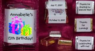 BALLOONS CAKE Birthday Candy Wrappers Personalized Party Favors  