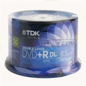 50 pcs TDK Dual/Double Layer DVD+R DL 8X Blank Disc  