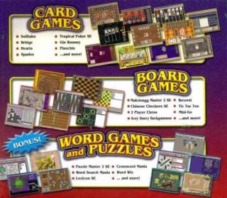 Card & Board Games PC CD puzzle & word game collection  