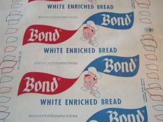 1950s Bond Wax Bread Wrapper Paper Roll 10ft  