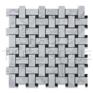   Polished Basketweave Mosaic Tile with Black Dots   Lot of 50 sq. ft