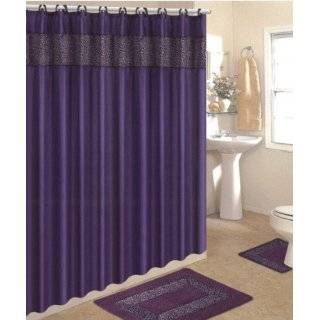 Piece Bath Rug Set/ 3 Piece Purple Leopard Bathroom Rugs with Fabric 
