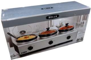 New Bella 3 Triple Slow Cooker Buffet Warmer Server with Lids  