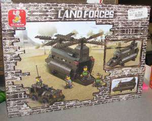 this is one sluban lego style building blocks air transport helicopter 
