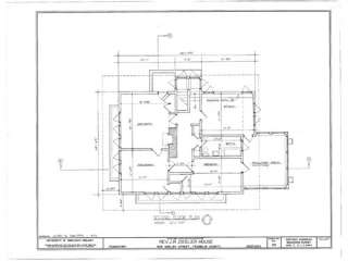 Frank Lloyd Wright Prairie House, architectural plans  