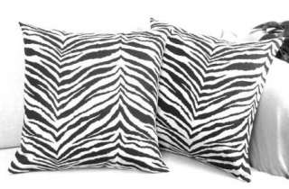 set 4 tiger stripe animal print pillow black white 20  