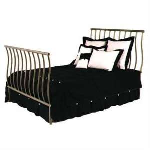  Sleigh Bed with Frame Metal Finish Satin Black, Size 