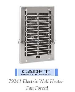 CADET 79241 ELECTRIC COMPACT BATHROOM WALL HEATER FAN FORCED STAINLESS 