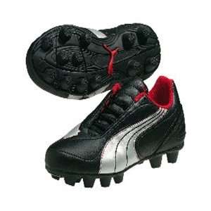  Puma V6.08 r HG Jr. Soccer Cleat Kids   Black/Silver/Red 5 