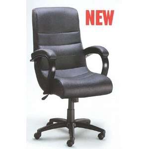  Black Leather High Back Office Chair Casters Gas Lift 