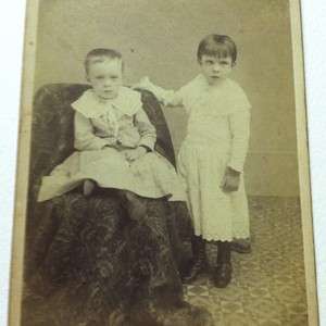 Victorian Cabinet Card 2 Boys In Dresses  