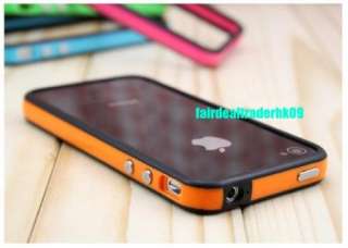6x Bumper Frame Case Skin Cover for Apple iPhone 4 4G Black Stripe 