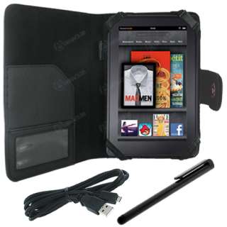 High Quality PU Leather Case for  Kindle Fire   Black