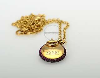 Gucci 18K Yellow Gold Pink Sapphire Horsebit Necklace   See Matching 