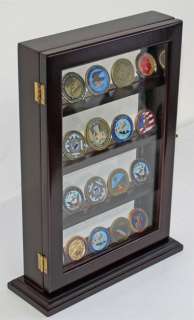 Shelves Military Challenge Coin Stand Counter Top Display Case 