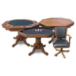  Harvil NG2351 Poker Table with 4 Chairs in Dark Oak NG2351 