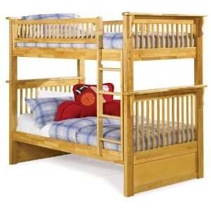  Twin Size Bunk Bed Natural Maple Finish