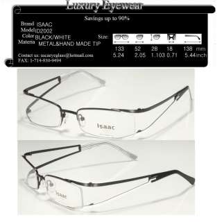 Half rim eyeglass frames ID2002 Black White EYEGLASSES RX GLASSES 