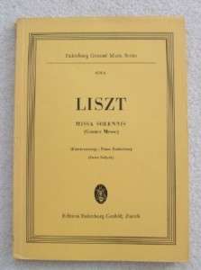 Liszt Missa Solemnis Graner Messe Vocal Piano Score  