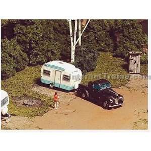  Nucomp N Scale Car w/Top Extension Camping Trailer Toys & Games