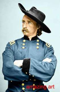 Civil War Oil Painting George Custer as a Major General  