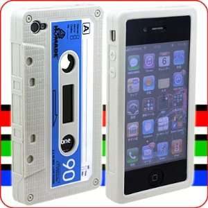  iTape Deck Cassette Tape iPhone 4 Silicon Case (White x 