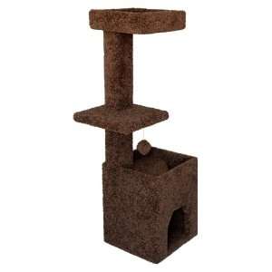  Carpet Cat Tower Furniture Wood Cat Perch, Blue Carpet 