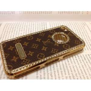   Iphone 4g/4s Case Cover(Brown   Rhinestone) Cell Phones & Accessories
