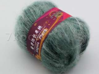   balls Angora Mohair Merino Wool Cashmere Yarn,Fine,Green Mix,49  