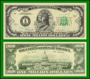 Factory Fresh Millennium Million Dollar Bills Notes  