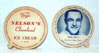 1950s Original Dixie Ice Cream Cup Lid GENE KELLY  