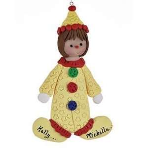  Personalized Clown   Girl Christmas Ornament