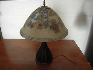   Antique Pairpoint Table Lamp Oriental Floral Design Danvers Shade