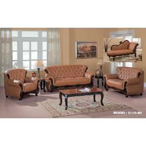  Global Furniture Contemporary Brown Leather Living Room 