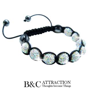   white Bracelet by Swarovski Crystal Disco Ball Charm Beads  