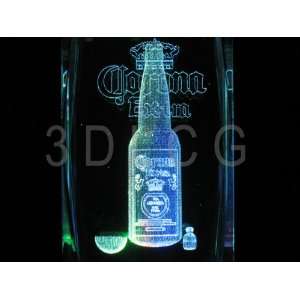 Corona Beer Bottle 3D Laser Etched Crystal