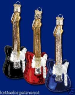BLUE ELECTRIC GUITAR OLD WORLD CHRISTMAS ORNAMENT 38024  