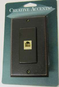 PHONE JACK SWITCHPLATE DISTRESSED ANTIQUE BRONZE  