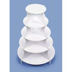  5 Tier Round Paper Dessert Tower or Cupcake Stand   15 X 