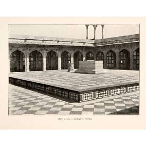  1903 Print Akbar Great Tomb Court Interior Mughal 