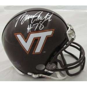 Bruce Smith Autographed/Hand Signed Virginia Tech Mini Helmet