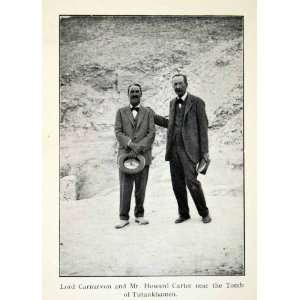  1923 Print Lord Carnarvon Howard Carter Tomb King 