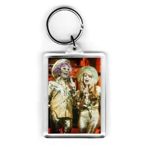  Dame Edna Everage with Jerry Hall   Acrylic Keyring 
