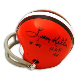 Leroy Kelly Cleveland Browns Mini Helmet inscribed HOF 94 Autographed 