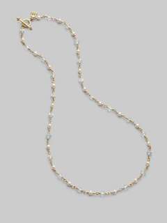 Aquamarine and white freshwater pearls 18k yellow gold Length, about 